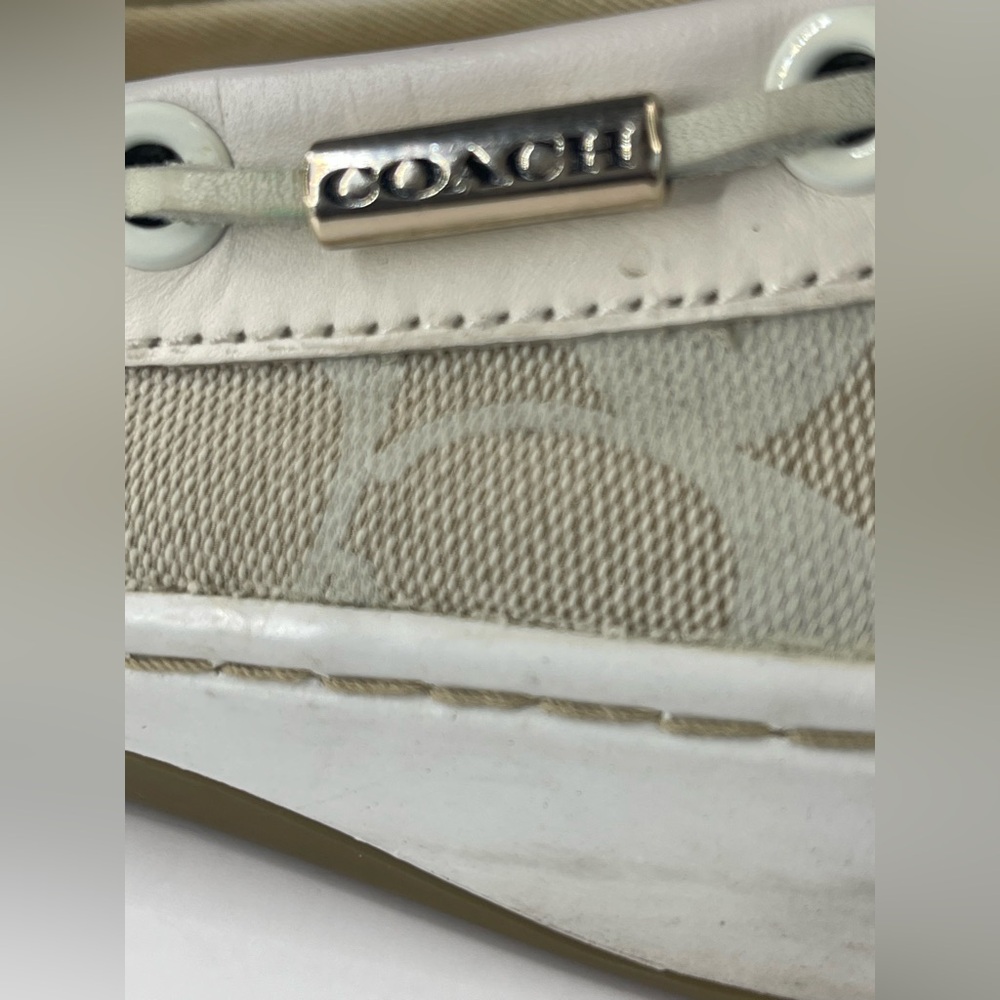 Coach Cream and White Boat Shoes - Picture 7 of 10